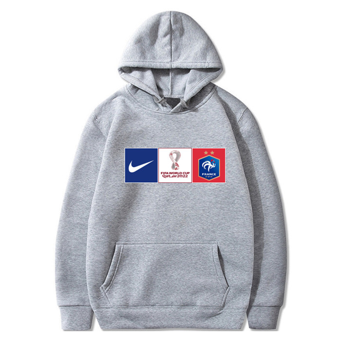 Men's France World Cup Soccer Hoodie Gray